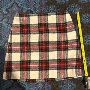Abercrombie & Fitch Red and White Plaid Mini Skirt, XS